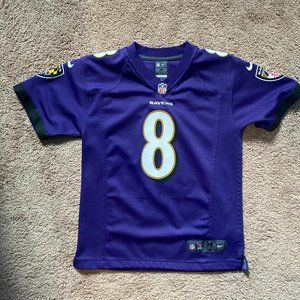 Lamar Jackson Jersey Nike Boys' Baltimore Ravens #8 Purple Game Jersey